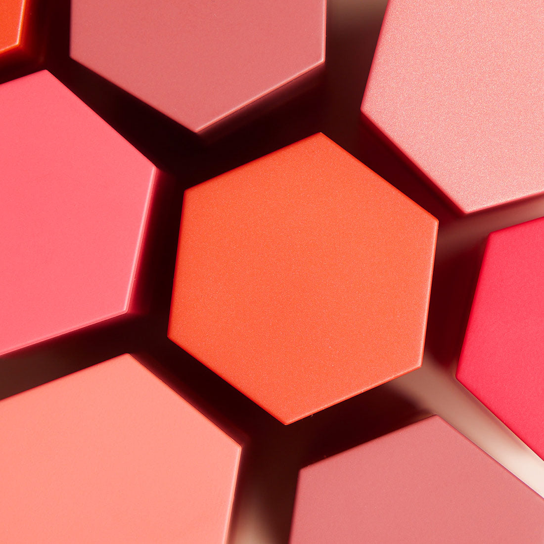 overhead view of palladio liquid blush hexagon packaging