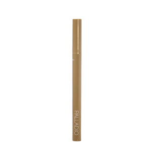 Palladio Brow Ink Micro Brow Pen in Taupe standing upright with cap on, showing the Palladio logo and partial shade code on the barrel.