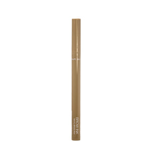 Palladio Brow Ink Micro Brow Pen in Taupe standing upright with cap on, showing the "Taupe - BI01" shade name and "Brow Ink Micro Brow Pen" product name clearly on the barrel.