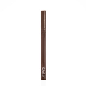 Palladio Brow Ink Micro Brow Pen in Auburn standing upright with cap on, showing the "Auburn - BI02" shade name and "Brow Ink Micro Brow Pen" product name on the barrel.