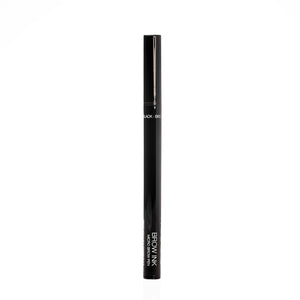 Palladio Brow Ink Micro Brow Pen in Black standing upright with cap on, showing the "Black - BI05" shade name and "Brow Ink Micro Brow Pen" product name on the barrel.