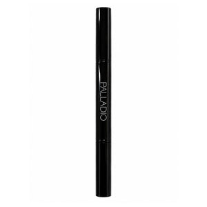 Palladio Fifty-Fifty Cat-Eye + Smoky Kajal Eyeliner shown closed as a slim black dual-ended eyeliner pen.