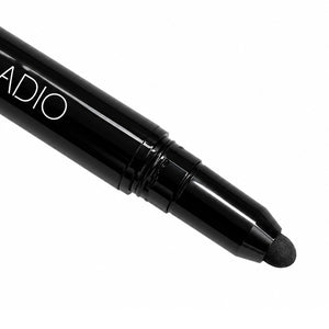 Close-up of the retractable smoky kajal end of Palladio Fifty-Fifty Cat-Eye + Smoky Kajal Eyeliner for soft, blended and smudged eye looks.