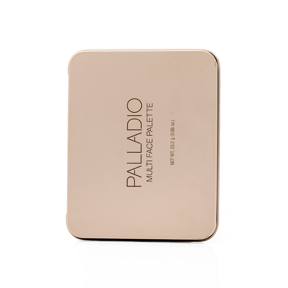 Palladio Multi Face Palette closed compact in a soft matte finish with logo and product name.
