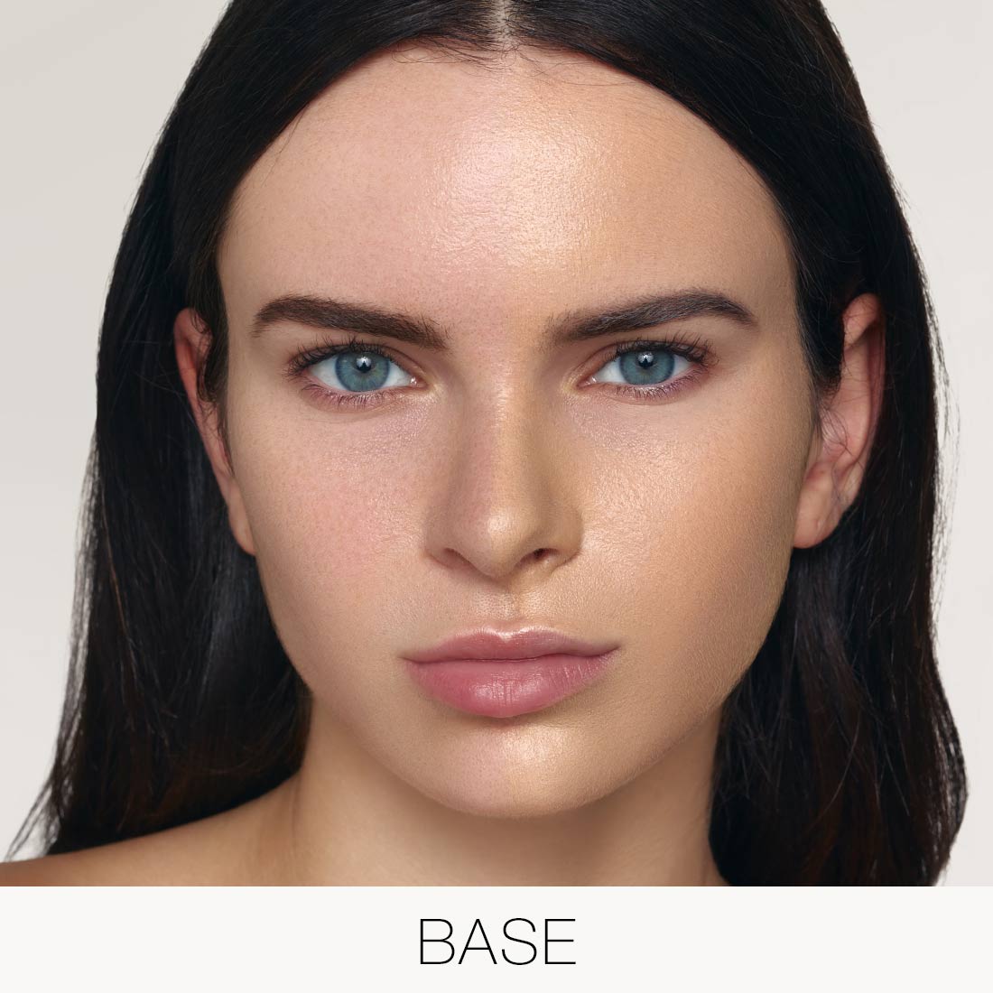 Model wearing Palladio Multi Face Palette in Light-to-Medium as an even base.