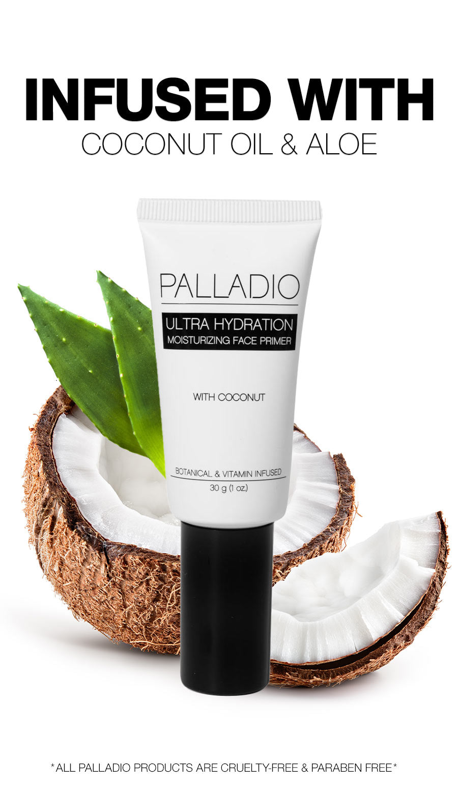 Palladio Ultra Hydration Primer – Mit Kokosöl, Füllt Poren, Nicht Fettend, Vegan