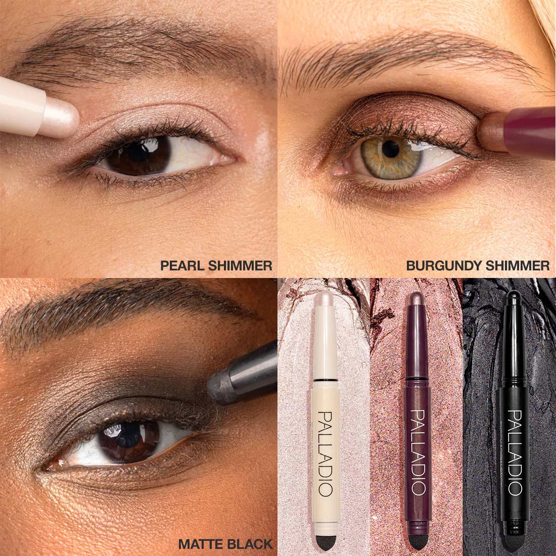 Burgundy Smokey Eyeshadow Stick Trio
