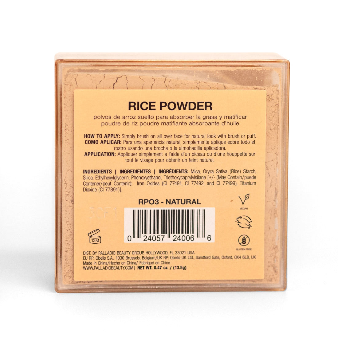 Translucent Face Powder | Oil-Absorbing Rice Powder | Palladio Beauty